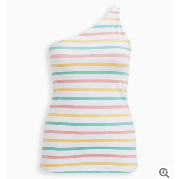 Torrid stripe one shoulder tank top 4X - Picture 2 of 4